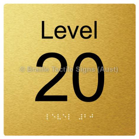 Braille Sign Level Sign - Level 20 - Braille Tactile Signs Aust. - BTS272-20-aliG - Custom Signs - Fast Shipping - High Quality - Australian Made &amp; Owned