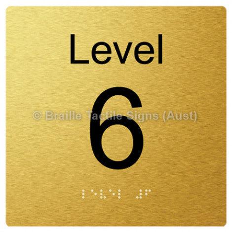 Braille Sign Level Sign - Level 6 - Braille Tactile Signs Aust. - BTS272-06-aliG - Custom Signs - Fast Shipping - High Quality - Australian Made &amp; Owned