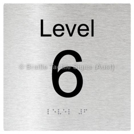 Braille Sign Level Sign - Level 6 - Braille Tactile Signs Aust. - BTS272-06-aliB - Custom Signs - Fast Shipping - High Quality - Australian Made &amp; Owned