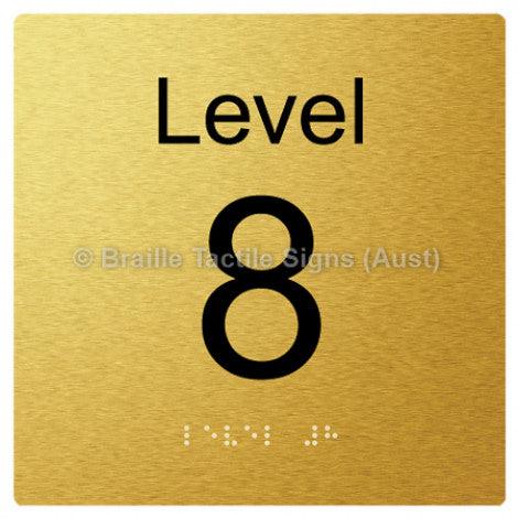 Braille Sign Level Sign - Level 8 - Braille Tactile Signs Aust. - BTS272-08-aliG - Custom Signs - Fast Shipping - High Quality - Australian Made &amp; Owned