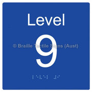 Braille Sign Level Sign - Level 9 - Braille Tactile Signs Aust. - BTS272-09-blu - Custom Signs - Fast Shipping - High Quality - Australian Made &amp; Owned