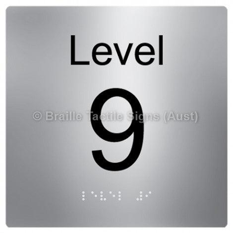 Braille Sign Level Sign - Level 9 - Braille Tactile Signs Aust. - BTS272-09-aliS - Custom Signs - Fast Shipping - High Quality - Australian Made &amp; Owned