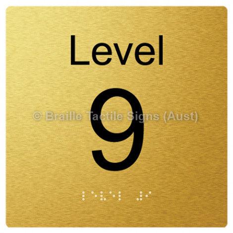 Braille Sign Level Sign - Level 9 - Braille Tactile Signs Aust. - BTS272-09-aliG - Custom Signs - Fast Shipping - High Quality - Australian Made &amp; Owned