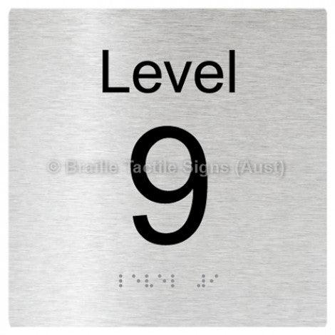 Braille Sign Level Sign - Level 9 - Braille Tactile Signs Aust. - BTS272-09-aliB - Custom Signs - Fast Shipping - High Quality - Australian Made &amp; Owned