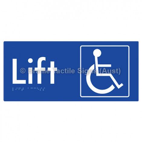 Braille Sign Lift Access - Braille Tactile Signs Aust. - BTS174-blu - Custom Signs - Fast Shipping - High Quality - Australian Made &amp; Owned