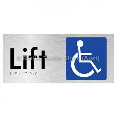 Braille Sign Lift Access - Braille Tactile Signs Aust. - BTS174-aliB - Custom Signs - Fast Shipping - High Quality - Australian Made &amp; Owned