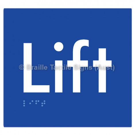 Braille Sign Lift - Braille Tactile Signs Aust. - BTS173-blu - Custom Signs - Fast Shipping - High Quality - Australian Made &amp; Owned