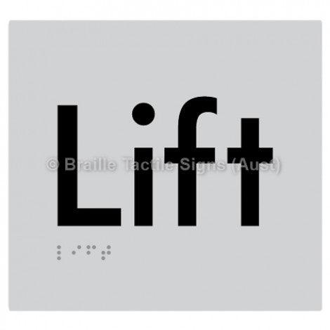 Braille Sign Lift - Braille Tactile Signs Aust. - BTS173-slv - Custom Signs - Fast Shipping - High Quality - Australian Made &amp; Owned
