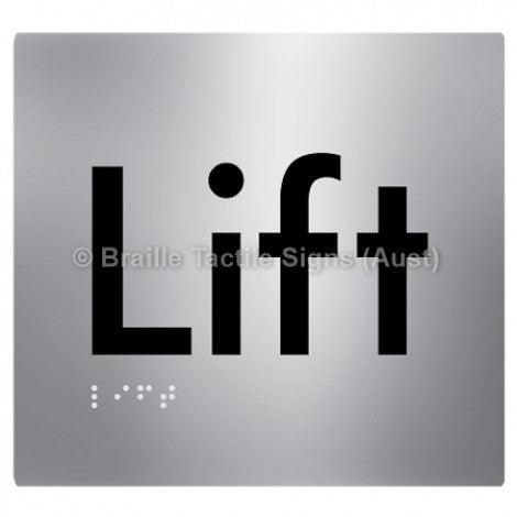 Braille Sign Lift - Braille Tactile Signs Aust. - BTS173-aliS - Custom Signs - Fast Shipping - High Quality - Australian Made &amp; Owned