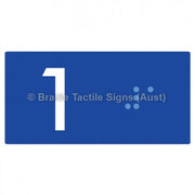 Braille Sign Lift Button Signs (B,G,P,1-10) 1 - Braille Tactile Signs Aust. - BTS189-01-blu - Custom Signs - Fast Shipping - High Quality - Australian Made &amp; Owned