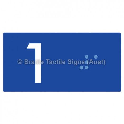 Braille Sign Lift Button Signs (B,G,P,1-10) 1 - Braille Tactile Signs Aust. - BTS189-01-blu - Custom Signs - Fast Shipping - High Quality - Australian Made &amp; Owned