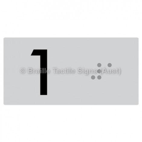 Braille Sign Lift Button Signs (B,G,P,1-10) 1 - Braille Tactile Signs Aust. - BTS189-01-slv - Custom Signs - Fast Shipping - High Quality - Australian Made &amp; Owned