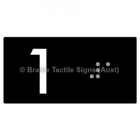 Braille Sign Lift Button Signs (B,G,P,1-10) 1 - Braille Tactile Signs Aust. - BTS189-01-blk - Custom Signs - Fast Shipping - High Quality - Australian Made &amp; Owned