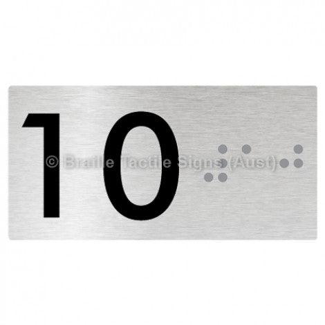 Braille Sign Lift Button Signs (B,G,P,1-10) 10 - Braille Tactile Signs Aust. - BTS189-10-aliB - Custom Signs - Fast Shipping - High Quality - Australian Made &amp; Owned