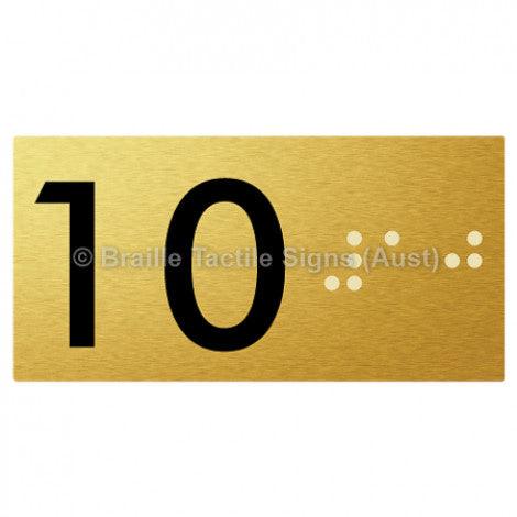 Braille Sign Lift Button Signs (B,G,P,1-10) 10 - Braille Tactile Signs Aust. - BTS189-10-aliG - Custom Signs - Fast Shipping - High Quality - Australian Made &amp; Owned