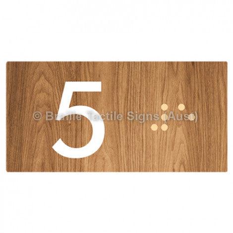 Braille Sign Lift Button Signs (B,G,P,1-10) 5 - Braille Tactile Signs Aust. - BTS189-05-wdg - Custom Signs - Fast Shipping - High Quality - Australian Made &amp; Owned