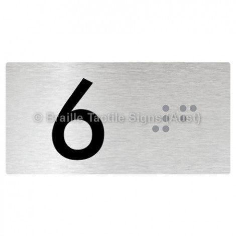 Braille Sign Lift Button Signs (B,G,P,1-10) 6 - Braille Tactile Signs Aust. - BTS189-06-aliB - Custom Signs - Fast Shipping - High Quality - Australian Made &amp; Owned