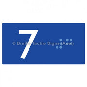 Braille Sign Lift Button Signs (B,G,P,1-10) 7 - Braille Tactile Signs Aust. - BTS189-07-blu - Custom Signs - Fast Shipping - High Quality - Australian Made &amp; Owned