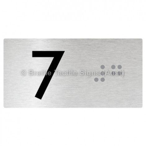 Braille Sign Lift Button Signs (B,G,P,1-10) 7 - Braille Tactile Signs Aust. - BTS189-07-aliB - Custom Signs - Fast Shipping - High Quality - Australian Made &amp; Owned