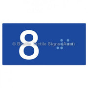 Braille Sign Lift Button Signs (B,G,P,1-10) 8 - Braille Tactile Signs Aust. - BTS189-08-blu - Custom Signs - Fast Shipping - High Quality - Australian Made &amp; Owned