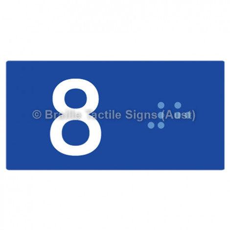 Braille Sign Lift Button Signs (B,G,P,1-10) 8 - Braille Tactile Signs Aust. - BTS189-08-blu - Custom Signs - Fast Shipping - High Quality - Australian Made &amp; Owned