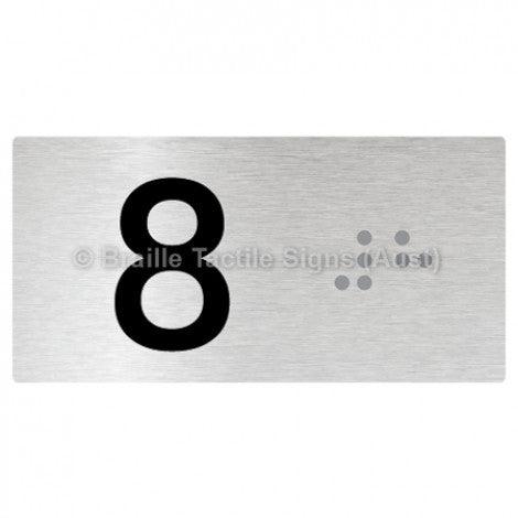 Braille Sign Lift Button Signs (B,G,P,1-10) 8 - Braille Tactile Signs Aust. - BTS189-08-aliB - Custom Signs - Fast Shipping - High Quality - Australian Made &amp; Owned