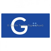 Braille Sign Lift Button Signs (B,G,P,1-10) G - Braille Tactile Signs Aust. - BTS189-G-blu - Custom Signs - Fast Shipping - High Quality - Australian Made &amp; Owned