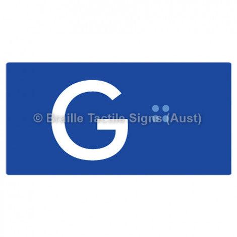 Braille Sign Lift Button Signs (B,G,P,1-10) G - Braille Tactile Signs Aust. - BTS189-G-blu - Custom Signs - Fast Shipping - High Quality - Australian Made &amp; Owned