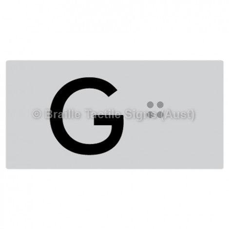 Braille Sign Lift Button Signs (B,G,P,1-10) G - Braille Tactile Signs Aust. - BTS189-G-slv - Custom Signs - Fast Shipping - High Quality - Australian Made &amp; Owned