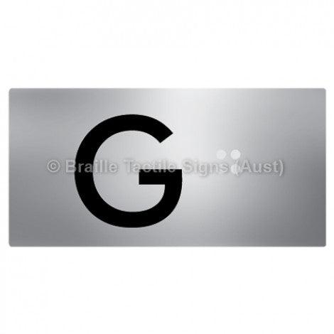 Braille Sign Lift Button Signs (B,G,P,1-10) G - Braille Tactile Signs Aust. - BTS189-G-aliS - Custom Signs - Fast Shipping - High Quality - Australian Made &amp; Owned