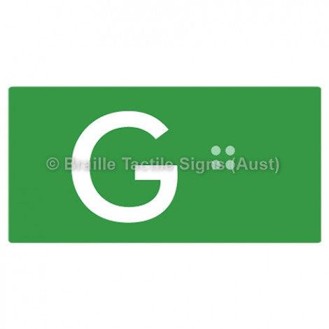 Braille Sign Lift Button Signs (B,G,P,1-10) G - Braille Tactile Signs Aust. - BTS189-G-grn - Custom Signs - Fast Shipping - High Quality - Australian Made &amp; Owned