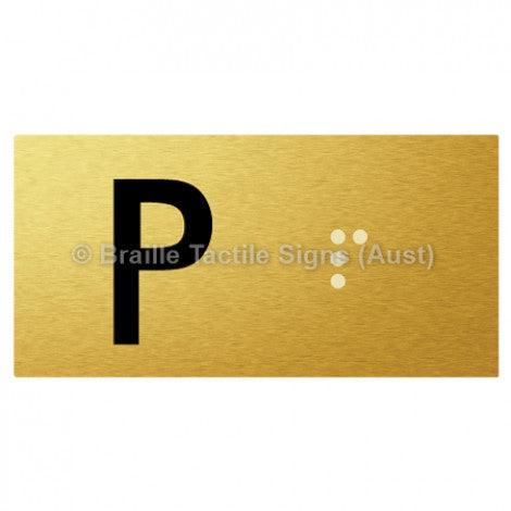 Braille Sign Lift Button Signs (B,G,P,1-10) P - Braille Tactile Signs Aust. - BTS189-P-aliG - Custom Signs - Fast Shipping - High Quality - Australian Made &amp; Owned