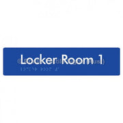 Braille Sign Locker Room 1 - Braille Tactile Signs Aust. - BTS127-01-blu - Custom Signs - Fast Shipping - High Quality - Australian Made &amp; Owned