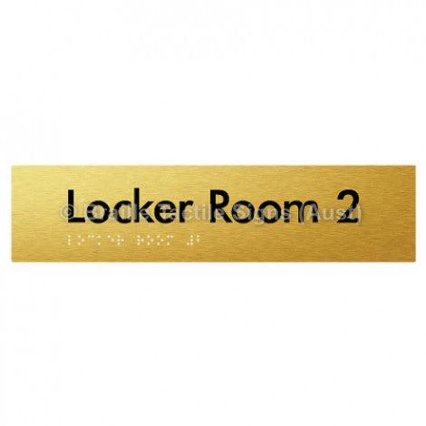 Braille Sign Locker Room 2 - Braille Tactile Signs Aust. - BTS127-02-aliG - Custom Signs - Fast Shipping - High Quality - Australian Made &amp; Owned