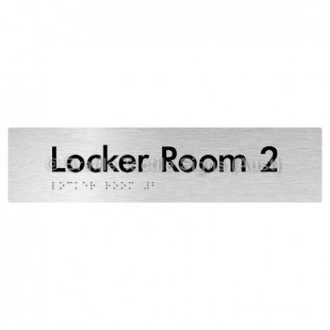 Braille Sign Locker Room 2 - Braille Tactile Signs Aust. - BTS127-02-aliB - Custom Signs - Fast Shipping - High Quality - Australian Made &amp; Owned