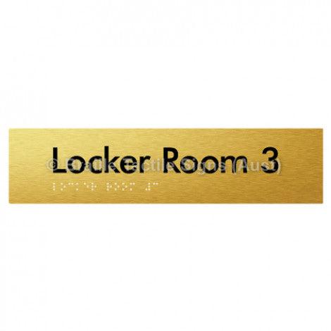 Braille Sign Locker Room 3 - Braille Tactile Signs Aust. - BTS127-03-aliG - Custom Signs - Fast Shipping - High Quality - Australian Made &amp; Owned