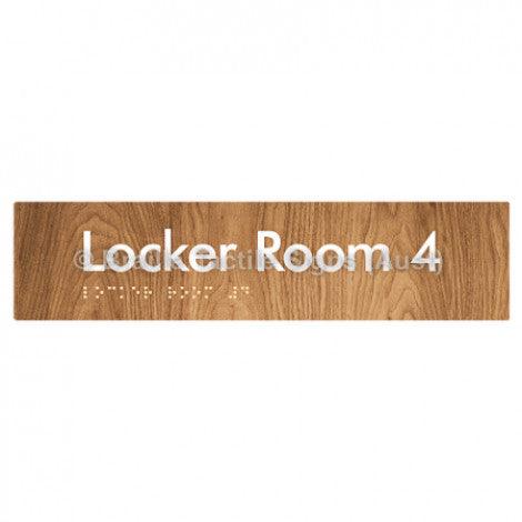 Braille Sign Locker Room 4 - Braille Tactile Signs Aust. - BTS127-04-wdg - Custom Signs - Fast Shipping - High Quality - Australian Made &amp; Owned