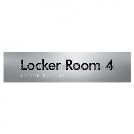 Braille Sign Locker Room 4 - Braille Tactile Signs Aust. - BTS127-04-aliS - Custom Signs - Fast Shipping - High Quality - Australian Made &amp; Owned