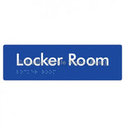 Braille Sign Locker Room - Braille Tactile Signs Aust. - BTS127-blu - Custom Signs - Fast Shipping - High Quality - Australian Made &amp; Owned