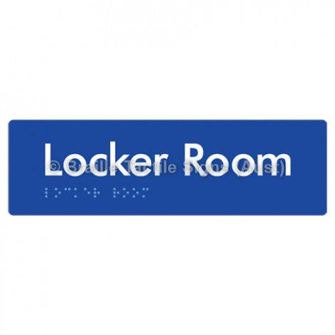 Braille Sign Locker Room - Braille Tactile Signs Aust. - BTS127-blu - Custom Signs - Fast Shipping - High Quality - Australian Made &amp; Owned