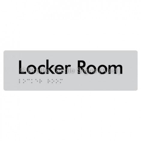 Braille Sign Locker Room - Braille Tactile Signs Aust. - BTS127-slv - Custom Signs - Fast Shipping - High Quality - Australian Made &amp; Owned