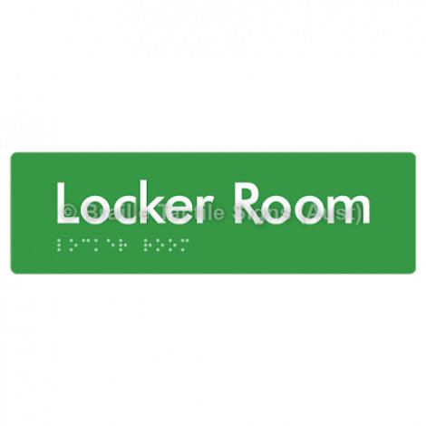 Braille Sign Locker Room - Braille Tactile Signs Aust. - BTS127-grn - Custom Signs - Fast Shipping - High Quality - Australian Made &amp; Owned