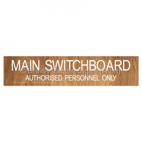 Braille Sign Main Switchboard Authorised Personnel Only - Braille Tactile Signs Aust. - BTS119-wdg - Custom Signs - Fast Shipping - High Quality - Australian Made &amp; Owned