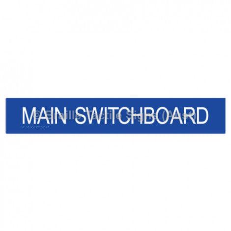 Braille Sign Main Switchboard - Braille Tactile Signs Aust. - BTS136-blu - Custom Signs - Fast Shipping - High Quality - Australian Made &amp; Owned