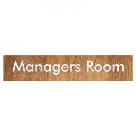 Braille Sign Managers Room - Braille Tactile Signs Aust. - BTS244-wdg - Custom Signs - Fast Shipping - High Quality - Australian Made &amp; Owned