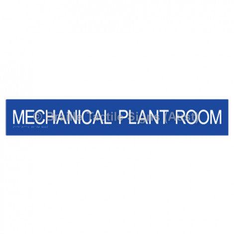 Braille Sign MECHANICAL PLANT ROOM - Braille Tactile Signs Aust. - BTS135-blu - Custom Signs - Fast Shipping - High Quality - Australian Made &amp; Owned