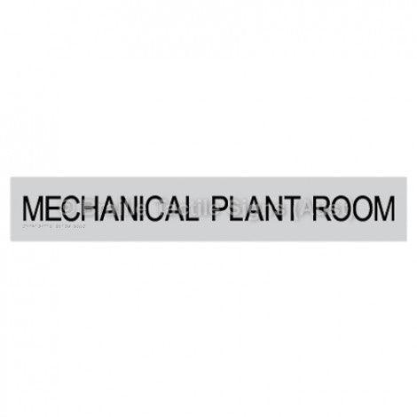 Braille Sign MECHANICAL PLANT ROOM - Braille Tactile Signs Aust. - BTS135-slv - Custom Signs - Fast Shipping - High Quality - Australian Made &amp; Owned