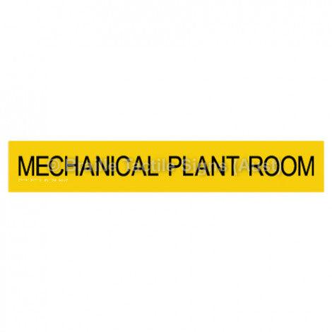 Braille Sign MECHANICAL PLANT ROOM - Braille Tactile Signs Aust. - BTS135-yel - Custom Signs - Fast Shipping - High Quality - Australian Made &amp; Owned