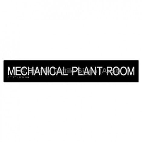 Braille Sign MECHANICAL PLANT ROOM - Braille Tactile Signs Aust. - BTS135-blk - Custom Signs - Fast Shipping - High Quality - Australian Made &amp; Owned