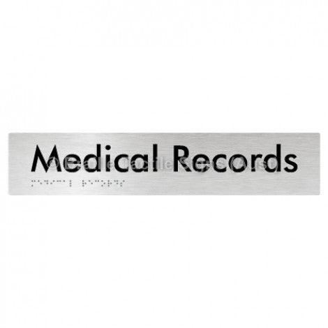 Braille Sign Medical Records - Braille Tactile Signs Aust. - BTS256-aliB - Custom Signs - Fast Shipping - High Quality - Australian Made &amp; Owned